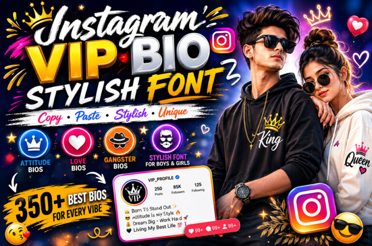Instagram VIP Bio Stylish Font