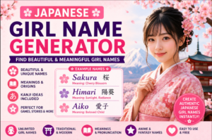 Japanese Girl Name Generator | Find Beautiful Girl Names